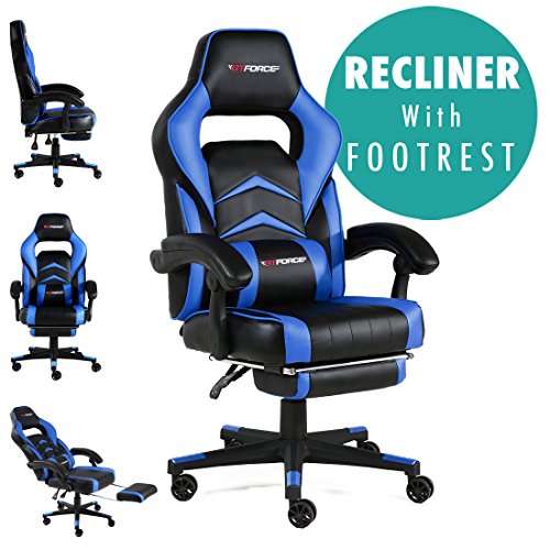 Buy Gtforce Turbo Reclining Sports Racing Gaming Office Desk Pc Car Faux Leather Chair Blue Online In Indonesia B0761yjq1w