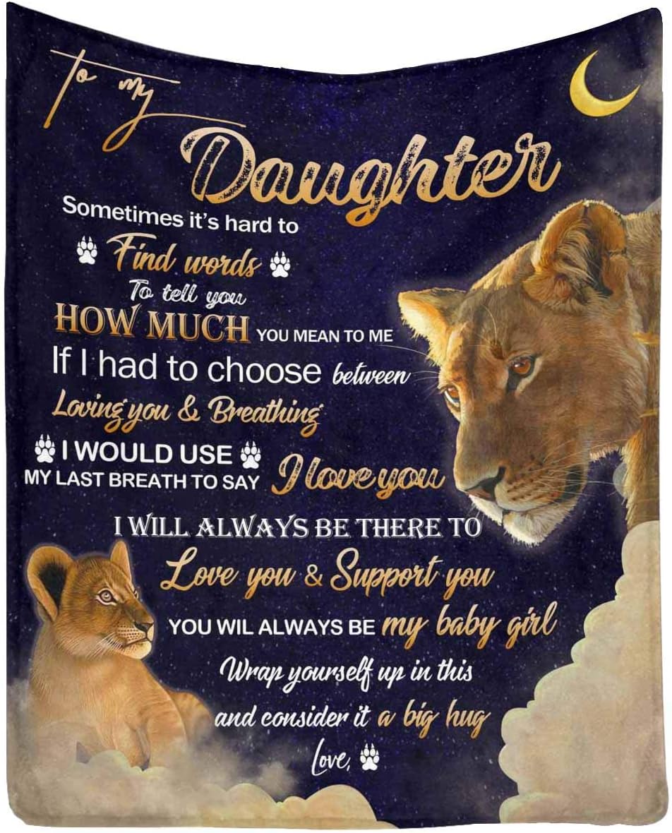 Lion To My Daughter You Always Be My Baby Girl Message From Dad Fleece Blanket Home Garden Blankets Throws Bedding