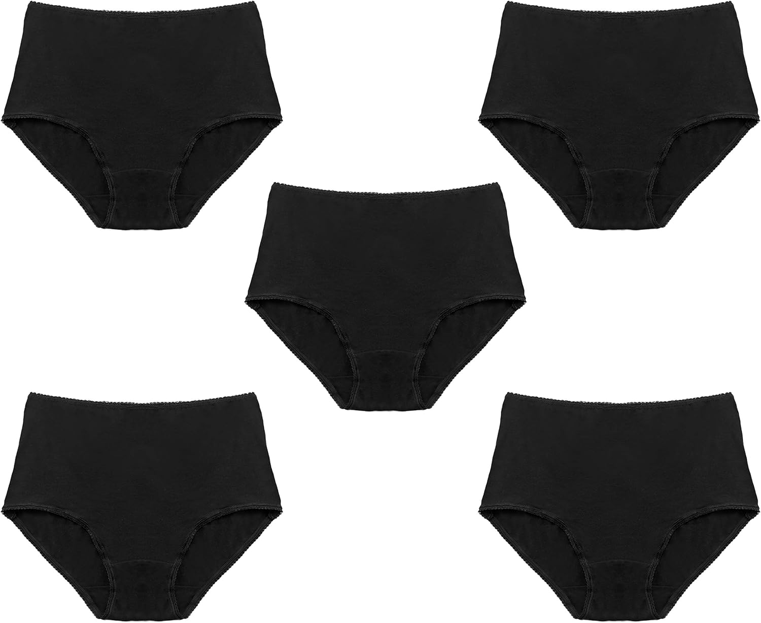 5PK Ladies Premium Cotton Lycra Full Briefs,Womens Mama Panties,Basic ...