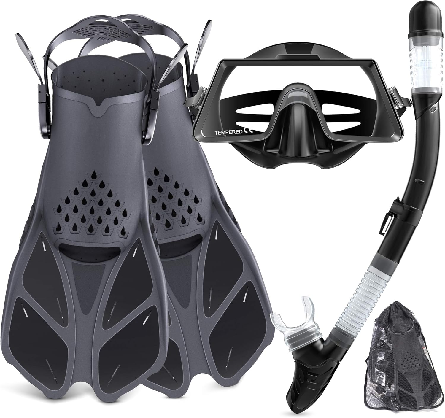 Buy Tongtai Snorkeling Gear for Adults with Fins Mask Snorkel:Dry Top  Snorkles Adults Set | Panoramic View Diving Mask&amp;Snorkel Set | Adult Snorkel  Mask for Women Men for Swimming Online in Indonesia.